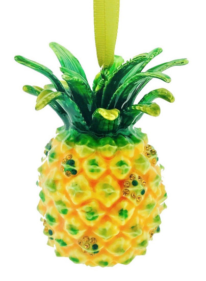Artistic Enameled Copper Pineapple Ornament by Kubla
