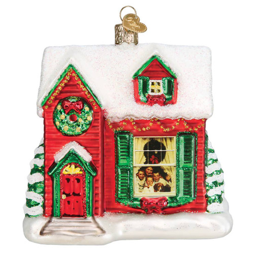 Normal Rockwell You're Home Glass Ornament