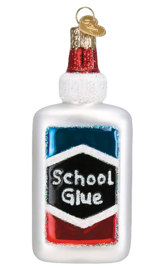 School Glue Glass Ornament