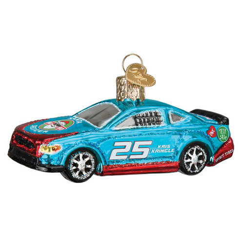 Racing Sports Car Glass Ornament