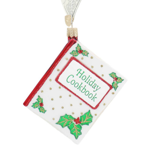 Holiday Cookbook Glass Ornament