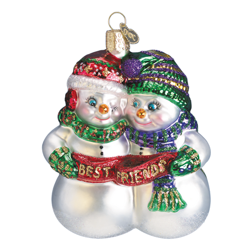 Best Friends Glass Ornament