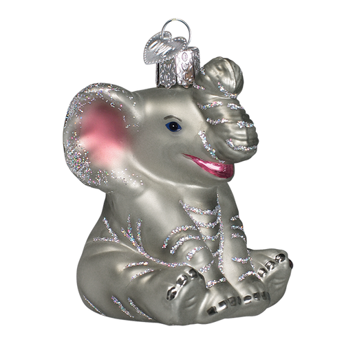 Little Baby Elephant Glass Ornament