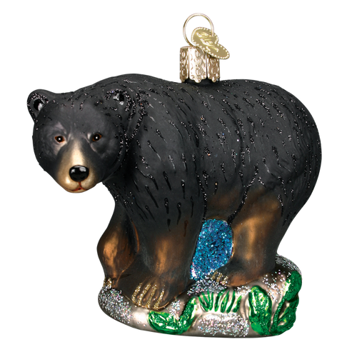 Black Bear Glass Ornament