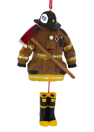 Dangling Boots Firefighter Uniform Ornament