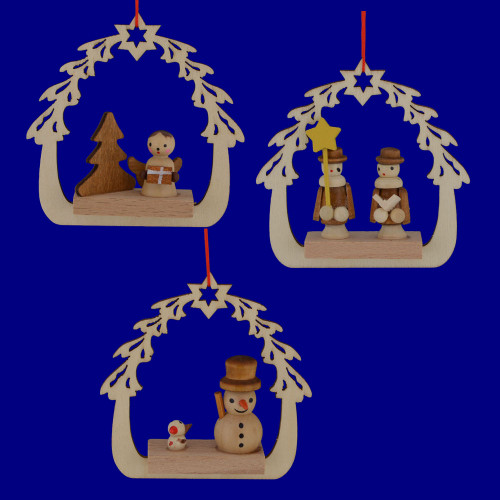 Wooden Arched Tree and Star Scene Ornaments