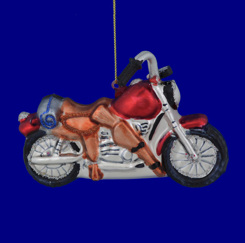 Western Motorcycle Glass Ornament