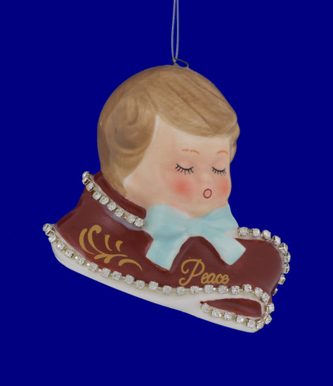 Retro Peace Ribbon Girl Porcelain Ornament