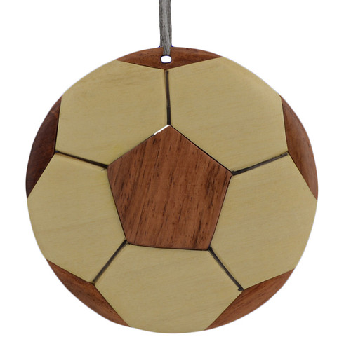 Soccer Ball Club Intarsia Wood Ornament