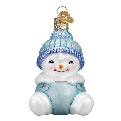 Snow Baby Boy Glass Ornament