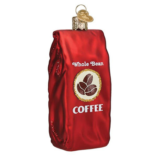 Bag Of Coffee Beans Glass Ornament
