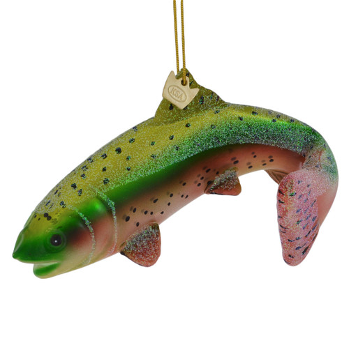 Large Rainbow Trout Glass Ornament