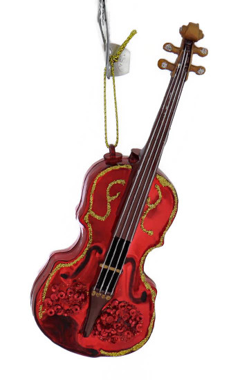 Sparkling Violin Glass Ornament