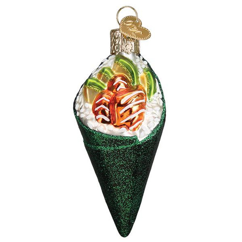 Sushi Hand Roll Glass Ornament