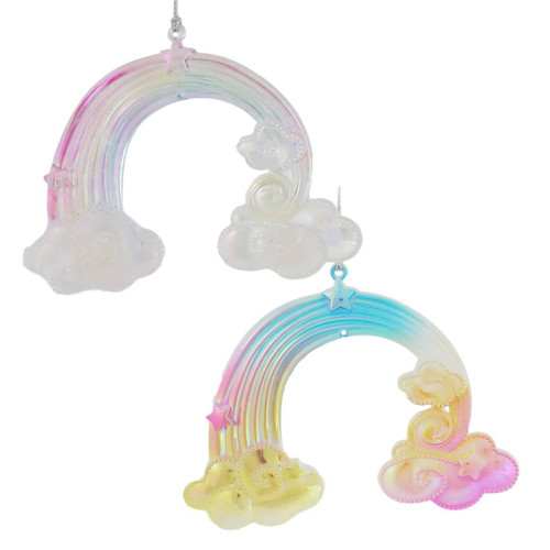 Pastel Plastic Rainbow on Clouds Ornament