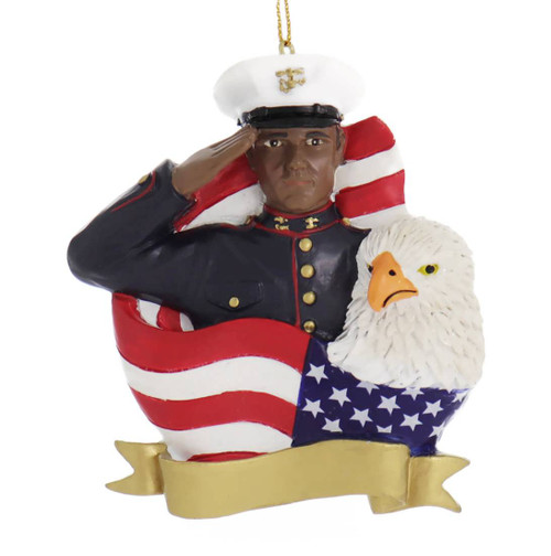 African American Marine Ornament