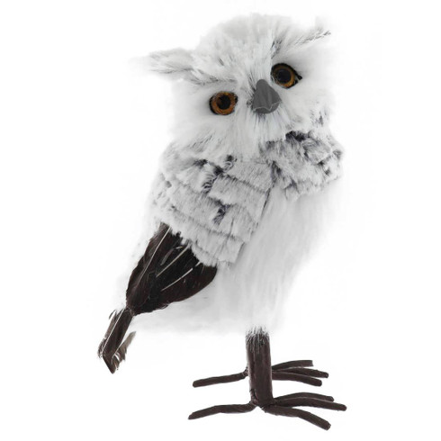 Fluff and Feathers Brown & Gray Owl with Legs Figurine 4 3/8 Kurt Adler