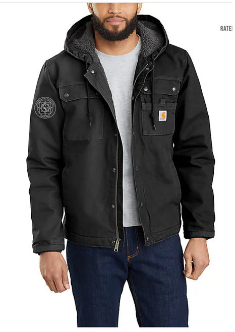 Men's Sherpa-Lined Utility Jacket - Relaxed Fit - Washed Duck- Grounds
