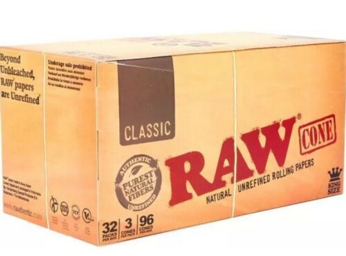 RAW Classic King Size Cone Mega Pack Cones - Pre Rolled Rolling Papers Full Box | UK Vape World 