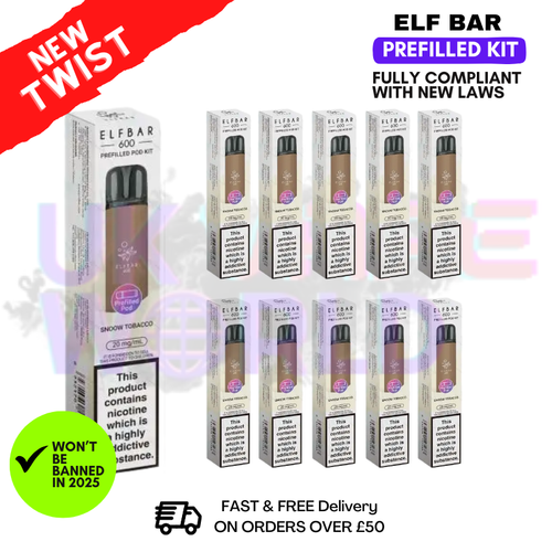 Shop Elf Bar Snow Tobacco Flavour Box of 10 - UK Vape World