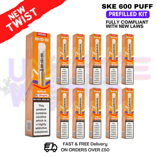 Mango ice - Crystal Bar Puffs 600 SKE Box Of 10