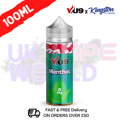Menthol Shortfill Juice 100ML Eliquid - VU9 x Kingston Juice is the perfect vape juice for those who enjoy a cool, refreshing and minty flavor. Its menthol base will tantalize your senses and provide you with a smooth and enjoyable vaping experience - UK 