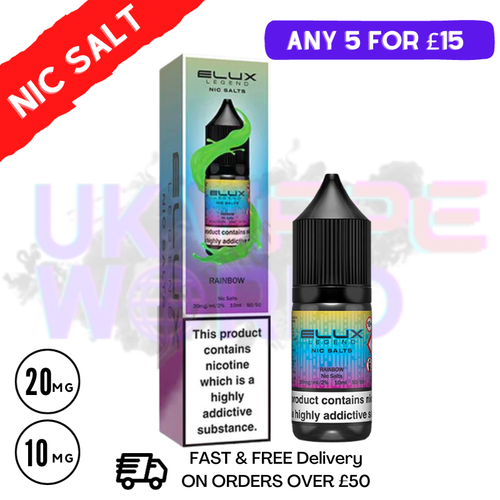 RAINBOW Elux Legend Nic Salt 10ML eLiquid - UK Vape World