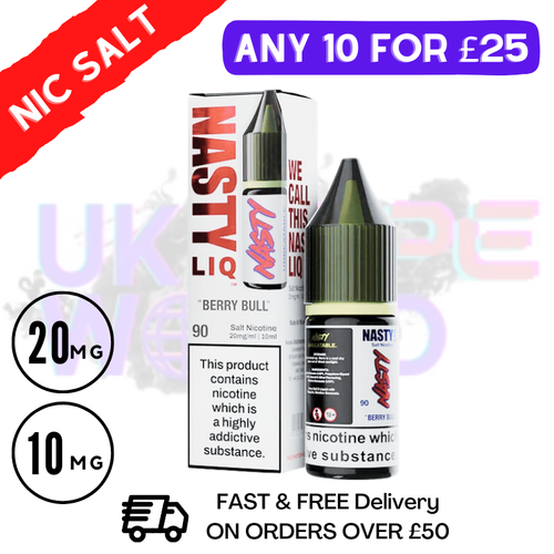 Buy NastyLiq 'Berry Bull' Nic Salt By Nasty Eliquids - UK Vape World