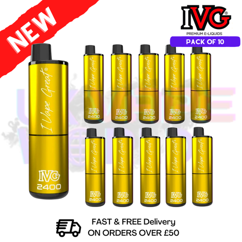 Box Of 10 - Lemon Edition (NEW) IVG 2400 Disposable Pen Kit - UK Vape World