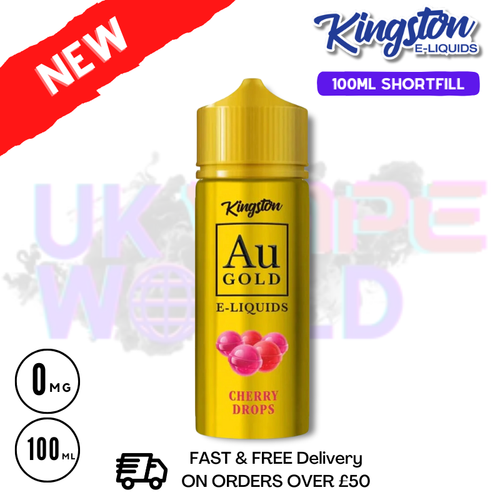 Shop Cherry Drops AU Gold Kingston 100ML Eliquid - UK Vape World