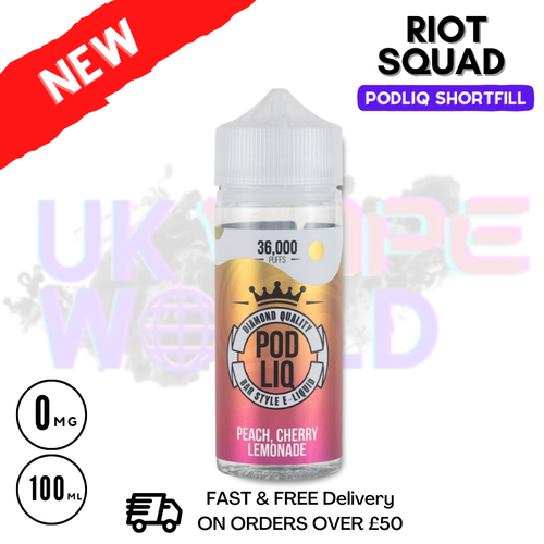 Shop Peach Cherry Lemonade Riot Squad Pod Liq 80ML Eliquid - UK Vape World