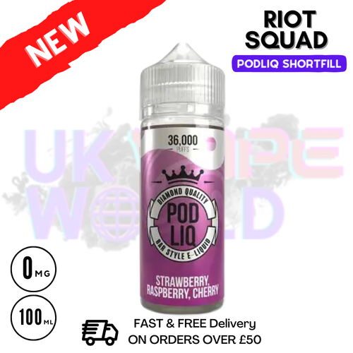Shop Strawberry Raspberry Cherry Riot Squad Pod Liq Juice 80ML - UK Vape World