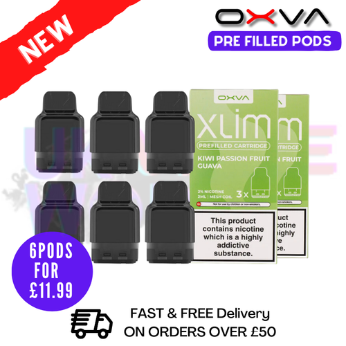 Kiwi Passionfruit Guava Oxva Xlim Flavoured Pre-filled Pod Cartridges - £1.69
