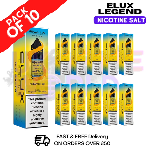 Shop Pineapple ICE Elux Legend Nic Salt Pack / BOX OF 10 - UK Vape World