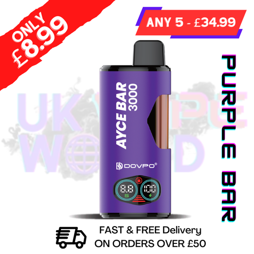 Shop Purple Bar DOVPO ACE Bar 3000 4 in 1 Disposable Kit - UK Vape World