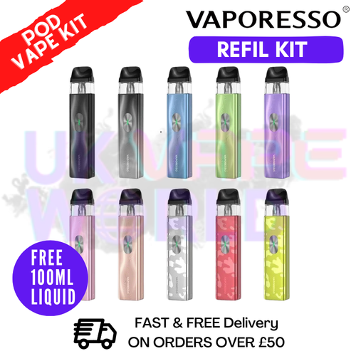Shop Vaporesso Xros 4 Pod Vape Kit + Free 100ML Eliquid - UK Vape World