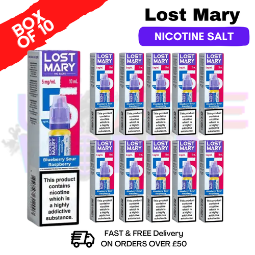 Blueberry Sour Raspberry Lost Mary Nic Salt BOX OF 10 - ukvapeworld