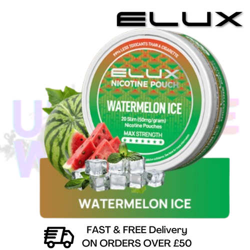 Shop Watermelon ICE Elux Legend Nicotine Pouches - ONLY £1.99 - UK Vape World