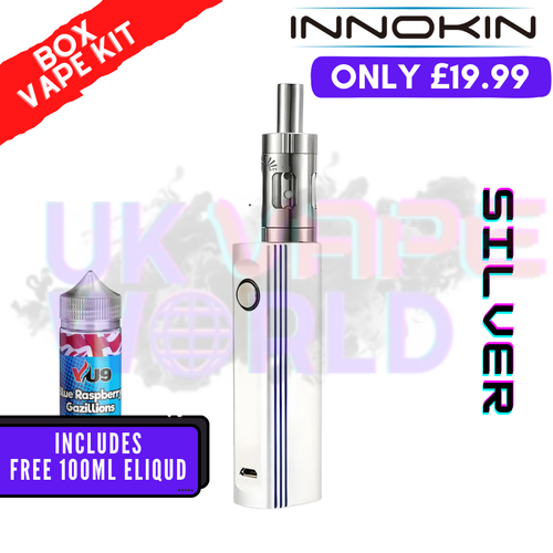 Shop Silver Innokin T22E Vape Kit + Free 100ML Liquid - ONLY £19.99 - UK Vape World