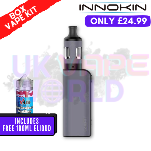 Shop Grey Innokin Ez Watt Starter Kit + Free 100ML Liquid - ONLY £24.99 - UK Vape World 