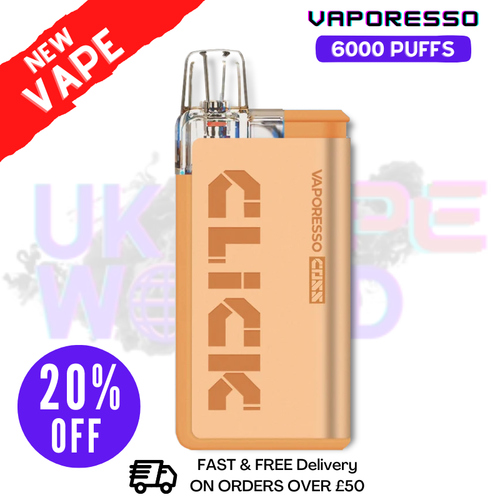 Shop Triple Mango Vaporesso 6K Coss Click Disposable Kit - ONLY £8.99 - UK Vape World