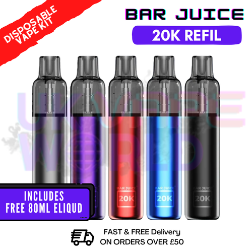 Shop Bar Juice 20,000 Puff 20K Refillable Disposable Kit + FREE Eliquid - UK Vape World
