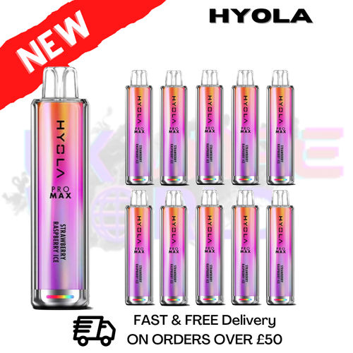 Shop Strawberry Raspberry Ice Hyola Pro Max 8000 Puff Box Of 10 - UK Vape World