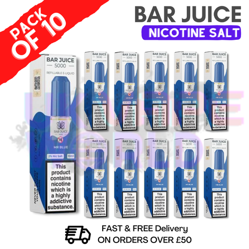 Shop Mr Blue Bar Juice 5000 Nic Salt | Box of 10 | ONLY £15.99 - UK Vape World