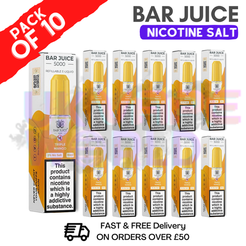 Shop Triple Mango Bar Juice 5000 Nic Salt | Box of 10 | ONLY £15.99 - UK Vape World
