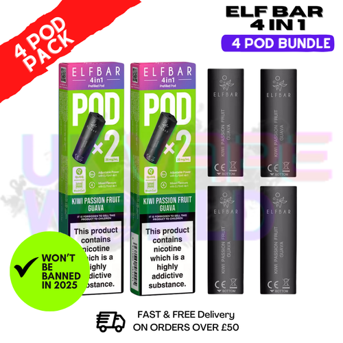 Elf Bar 4 in 1 Replacement Pods Kiwi Passionfruit Guava | 2%