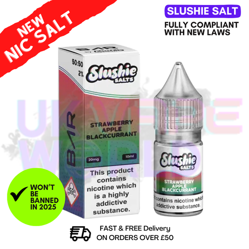 Shop Slushie Salts Strawberry Apple Blackcurrant E Liquid - UK Vape World