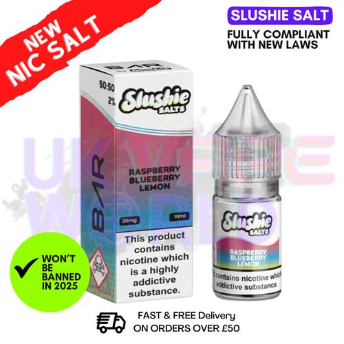 Shop Slushie Salts Raspberry Blueberry Lemon E Liquid - UK Vape World