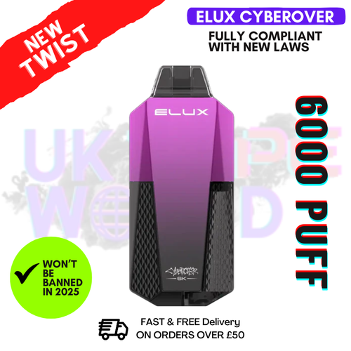 Fizzy Cherry Elux CyberOver 6000 Puff 6K Pod Vape Kit
