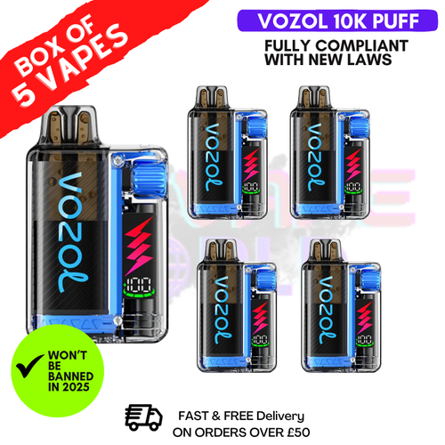 Shop Blueberry Ice Vozol 10000 10K Puff Box Of 5 - UK Vape World